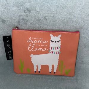 Orange Llama Cosmetic Bag